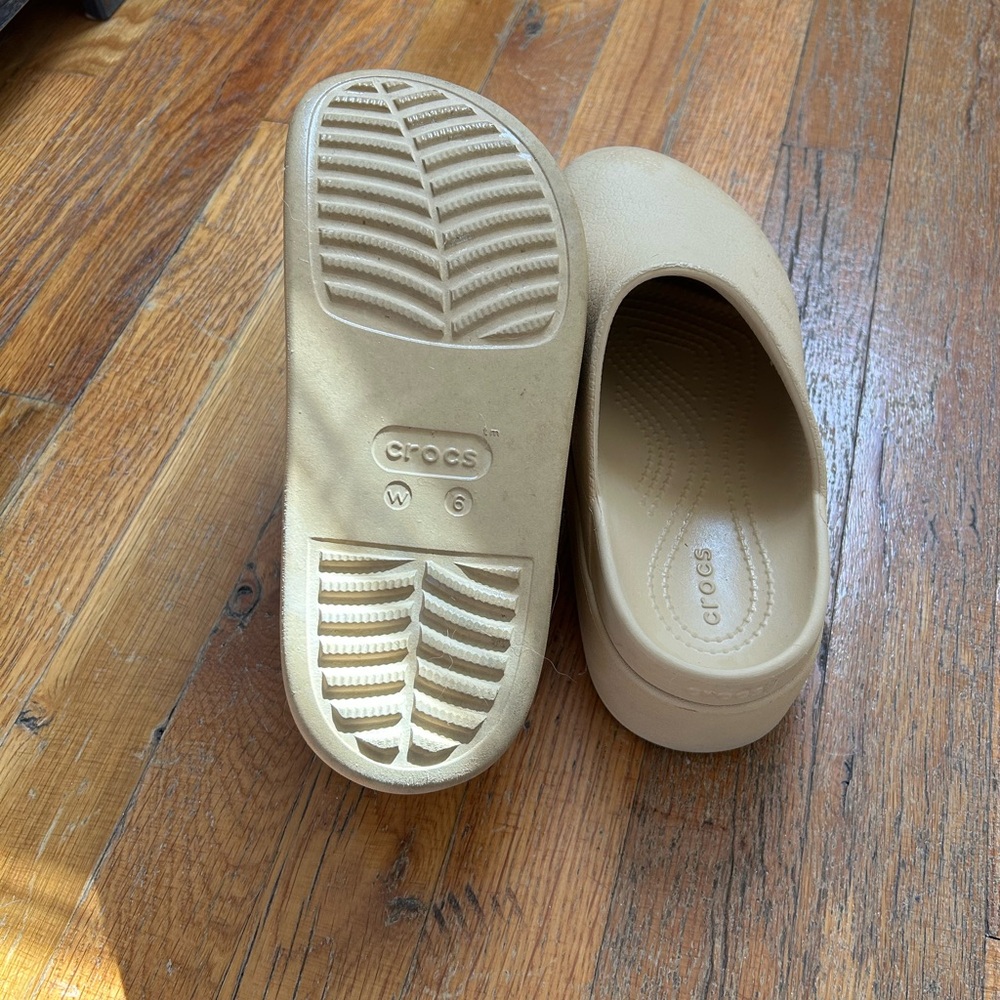 Beige Platform Clogs - Picture 3 of 3